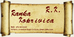 Ranka Koprivica vizit kartica